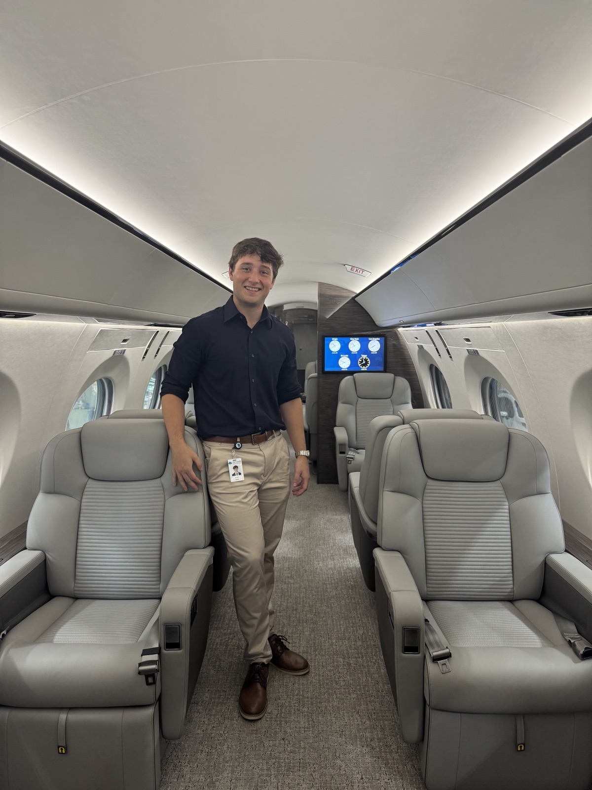 Austin on the JM Family corporate jet